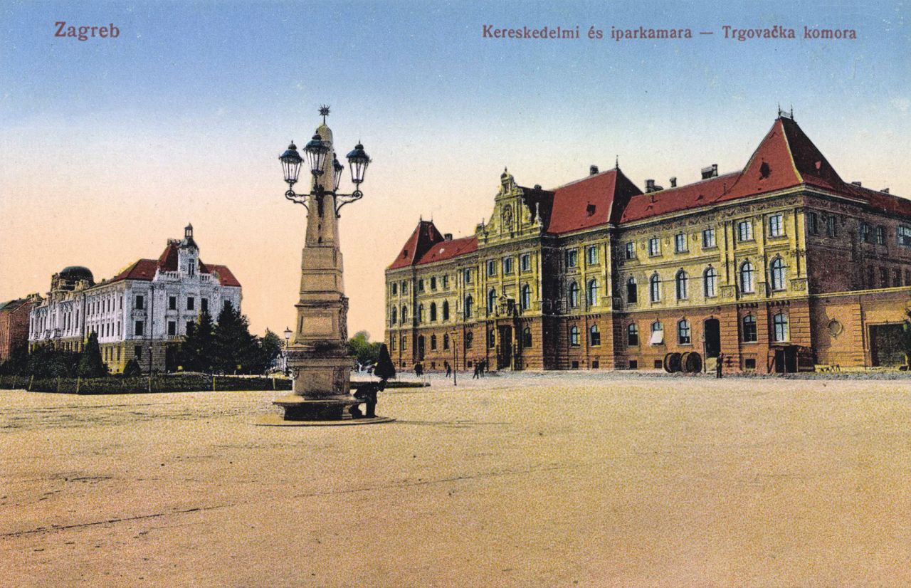 Sveučilišni trg (današnji Trg Republike Hrvatske) oko 1905.-1910. godine